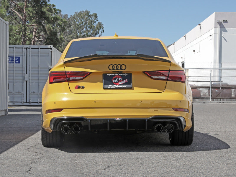 aFe MACHForce XP 3in-2.5in 304SS Exhaust Cat-Back 15-20 Audi S3 L4-2.0L (t) - Carbon Tips 49-36442-C 49-36442-C Photo - Mounted