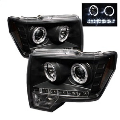 Spyder Ford F150 09-14 Projector Headlights Halogen Model- LED Halo LED Blk PRO-YD-FF15009-HL-BK 5010230 5010230 Photo - Primary