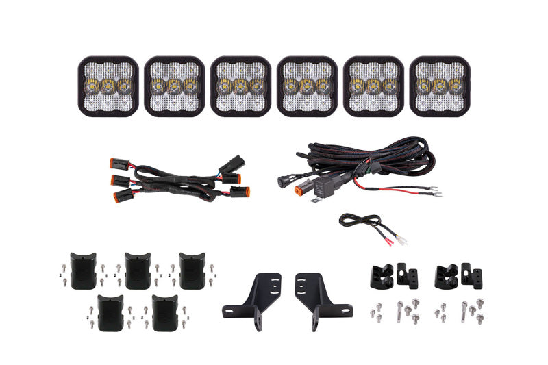 Diode Dynamics Bronco SS5 6-Pod CrossLink Grille Lightbar Kit Sport - White Combo DD7235 DD7235 Photo - Primary