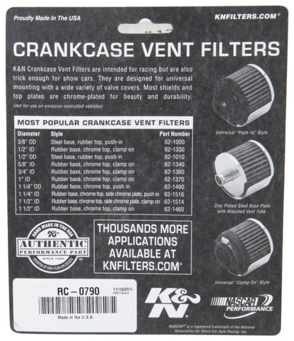 K&N Engineering Universal Air Filter KNERC-0790 RC-0790 Photo - in package