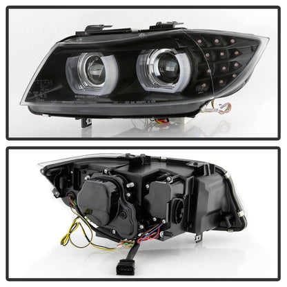 Spyder 09-12 BMW E90 3-Series 4DR HID w/ AFS Only - LED Turn - Black - PRO-YD-BMWE9009-AFSHID-BK 5086495 5086495 Photo - Unmounted