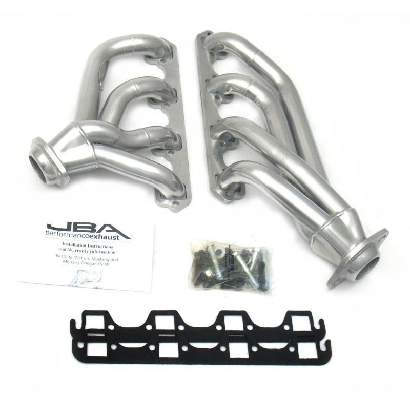 JBA 65-73 Ford Mustang 351W SBF 1-5/8in Primary Silver Ctd Mid Length Header 1653SJS 1653SJS Photo - Primary