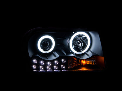 Anzo 2005-2010 Chrysler 300 Projector Headlights w/ Halo Black 121152 Photo - Mounted