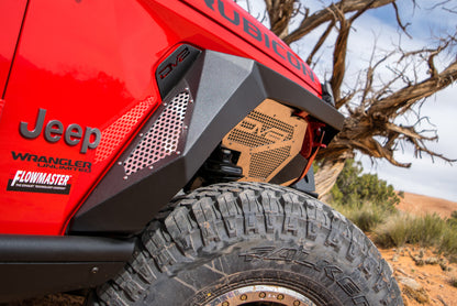 DV8 Offroad 2018+ Jeep Wrangler JL Armor Fenders w/ LED Turn Signal Lights FDJL-01 FDJL-01 Photo - Close Up