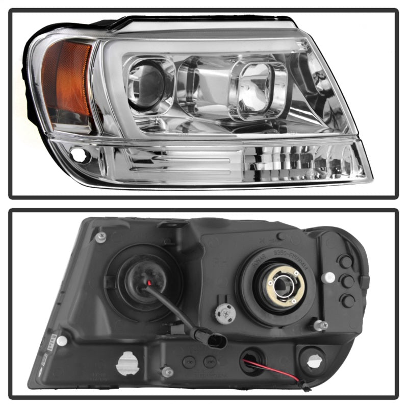 Spyder 99-04 Jeep Grand Cherokee Projector Headlights - Light Bar DRL LED - Chrome 5085214 5085214 Photo - Unmounted