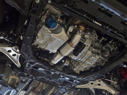 aFe Twisted Steel 3" Rear Down-Pipe/Mid-Pipe 17-18 Honda Civic Type R 2.0L 49-36617 Photo - Mounted
