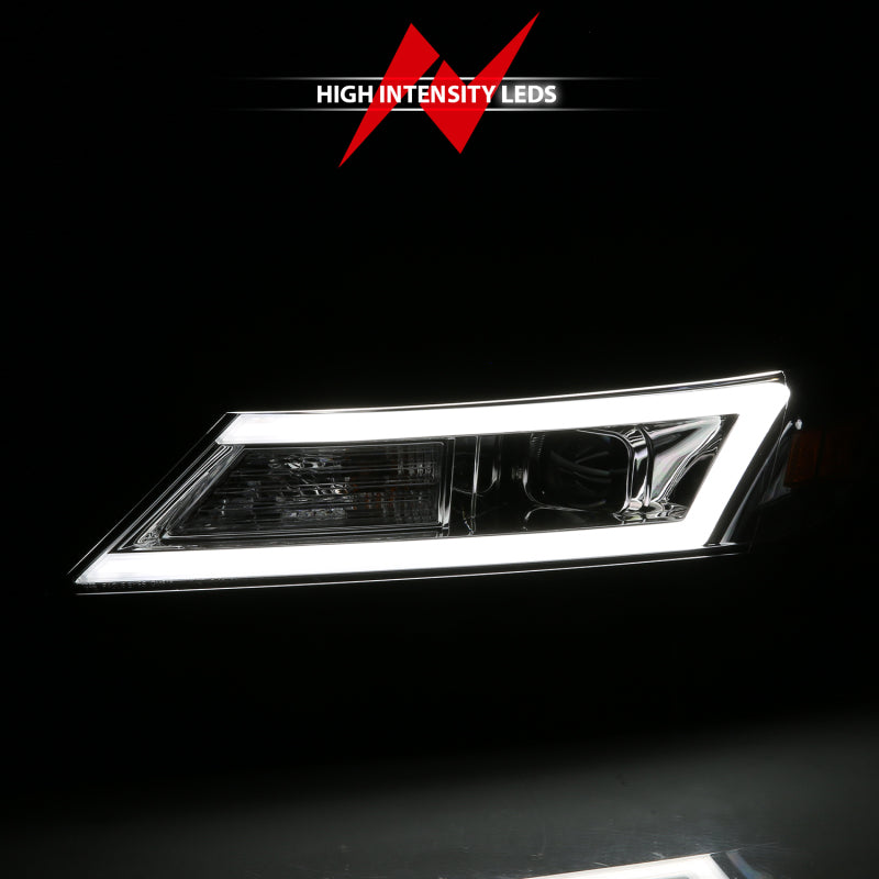 ANZO 14-20 Chevrolet Impala Square Projector LED Bar Headlights w/ Chrome Housing 121575