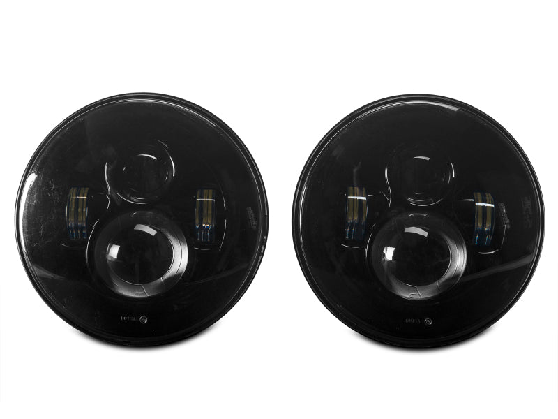 Raxiom 97-18 Jeep Wrangler TJ/JK Axial Series LED Daymaker Headlights- Black Housing (Clear Lens) J108042 J108042 Photo - Close Up