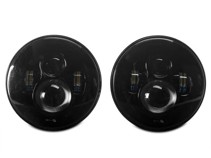 Raxiom 97-18 Jeep Wrangler TJ/JK Axial Series LED Daymaker Headlights- Black Housing (Clear Lens) J108042 J108042 Photo - Close Up