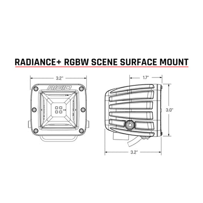 Rigid Industries Radiance+ Scene RGBW Surface Mount - Pair 682053 682053 Line Art