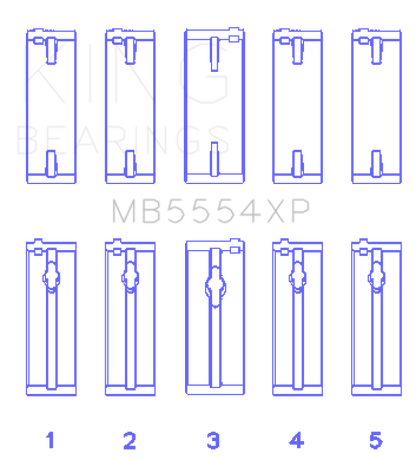 King Engine Bearings King Toyota 3SGTE (Size 0.25mm) Performance Main Bearing Set MB5554XP0.25 MB5554XP0.25 Photo - Primary