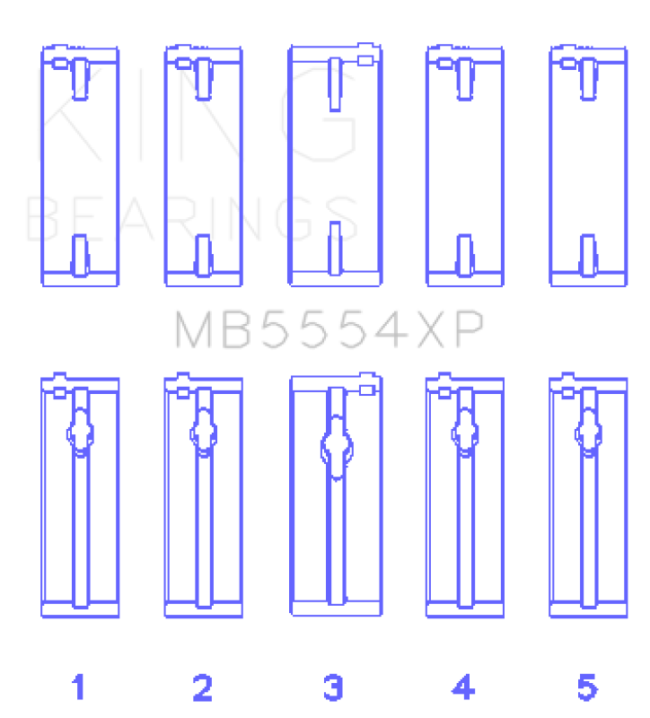 King Engine Bearings King Toyota 3SGTE (Size 0.025mm) Performance Main Bearing Set MB5554XP.026 MB5554XP.026 Photo - Primary