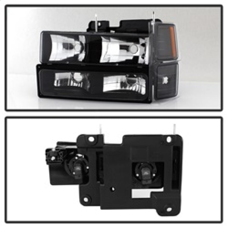SPYDER Xtune Chevy Suburban 94-98 Headlights w/ Corner & Parking Lights 8pcs Black HD-JH-CCK88-AM-BK-SET 5072221 5072221 Photo - Unmounted