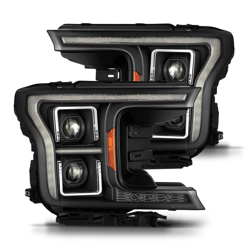 AlphaRex 18-20 Ford F-150 (Req. Conv F150 w/Stock LED) LUXX LED Proj HL Blk Actv Lgt Seq Sig SB DRL 880250 880250 Photo - Primary