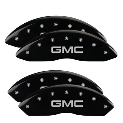 MGP 4 Caliper Covers Engraved Front & Rear GMC Black Finish Silver Char 2009 GMC Savana 2500 34211SGMCBK 34211SGMCBK Photo - Primary