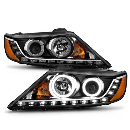Anzo 2011-2013 Kia Sorento Projector Headlights w/ Halo Black (CCFL) 111248 Photo - Unmounted