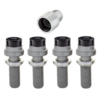 McGard Wheel Lock Bolt Set - 4pk. (Radius Seat) M14X1.5 / 19mm Hex / 35.4mm Shank Length - Black 28332 28332 Photo - Primary