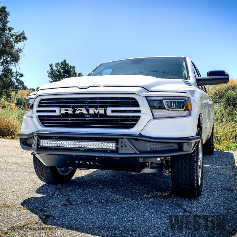Westin 2019-2022 Ram 1500  Classic Outlaw Front Bumper - Textured Black 58-61075 58-61075 Photo - Mounted