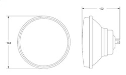 Hella Headlamp ESH FAPO 1A3 002850031 002850031 Technical Drawing