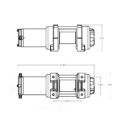 Superwinch 4000 LBS 12 VDC 3/16in x 50ft Steel Rope LT4000 Winch 1140220 1140220 Line Art