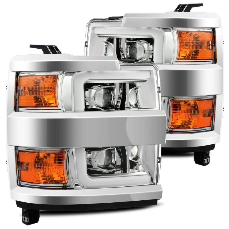 AlphaRex 15-19 Chevy Silverado 2500HD PRO-Series Headlight Plank Chrome w/Activ Light/Seq Signal/DRL 880225 880225 User 1