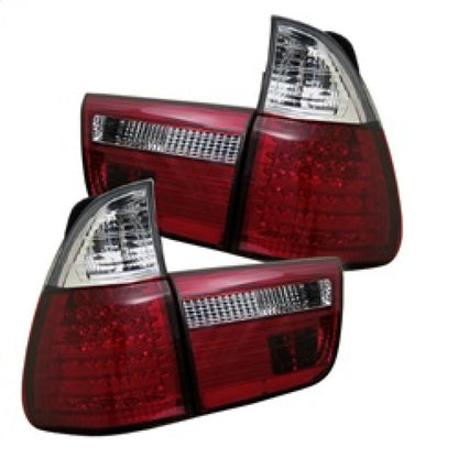 Spyder BMW E53 X5 00-06 4PCS LED Tail Lights Red Clear ALT-YD-BE5300-LED-RC 5000804 5000804 Photo - Primary