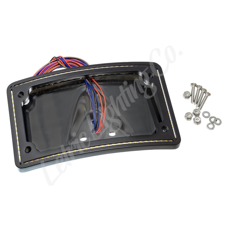 Letric Lighting 99-03 Sportster Perfect Plate Light Black Curved License Plate Frame LLC-CPPL-B1