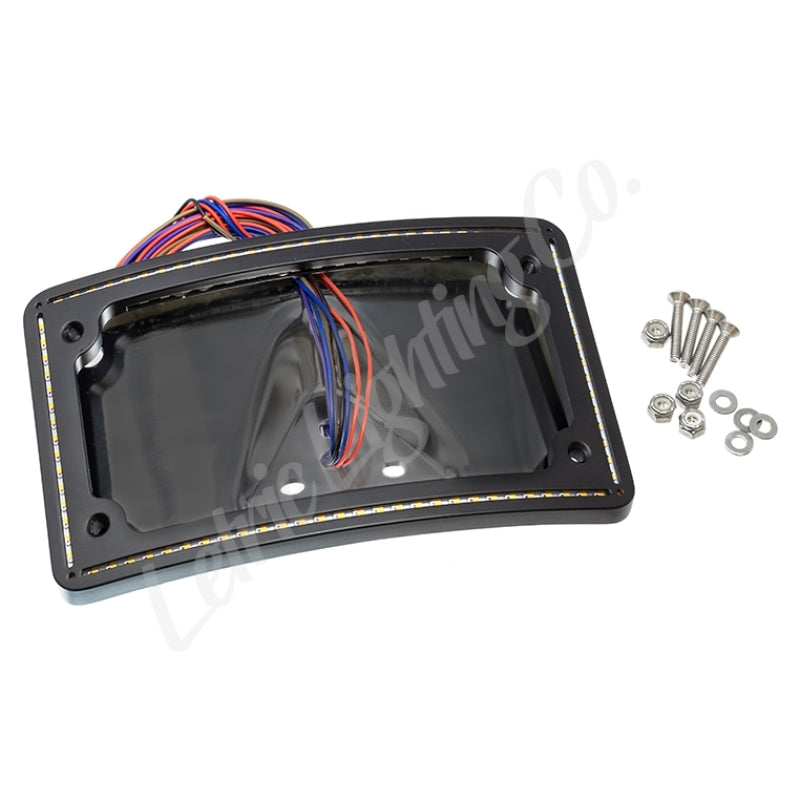 Letric Lighting 2014+ Sportster Perfect Plate Light Black Curved License Plate Frame LLC-CPPL-B5 LLC-CPPL-B5 Photo - Primary