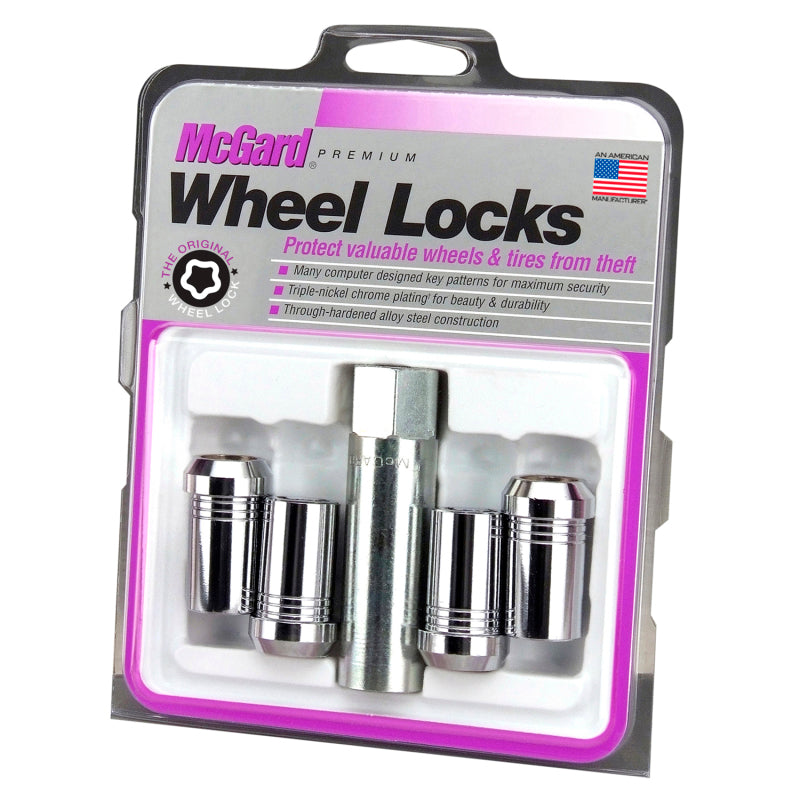McGard Wheel Lock Nut Set - 4pk. (Tuner / Cone Seat) 1/2-20 / 13/16 Hex / 1.60in. Length - Chrome 25240 25240 Photo - in package