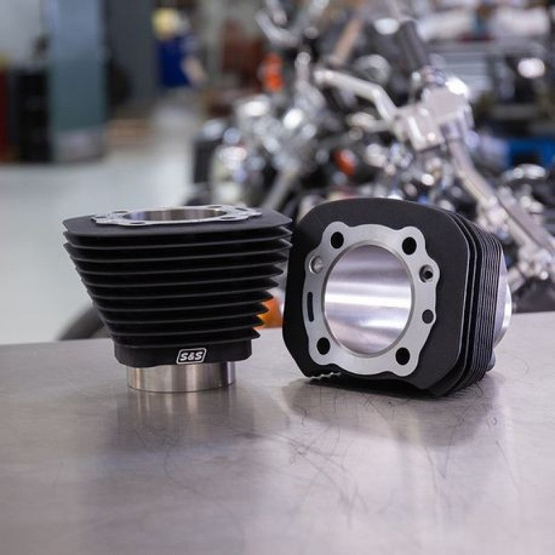 S&S Cycle 86-21 Sportster Models 1250cc 3 9/16in Bore Cylinder Set - Wrinkle Black 910-0697 910-0697 Photo - Primary