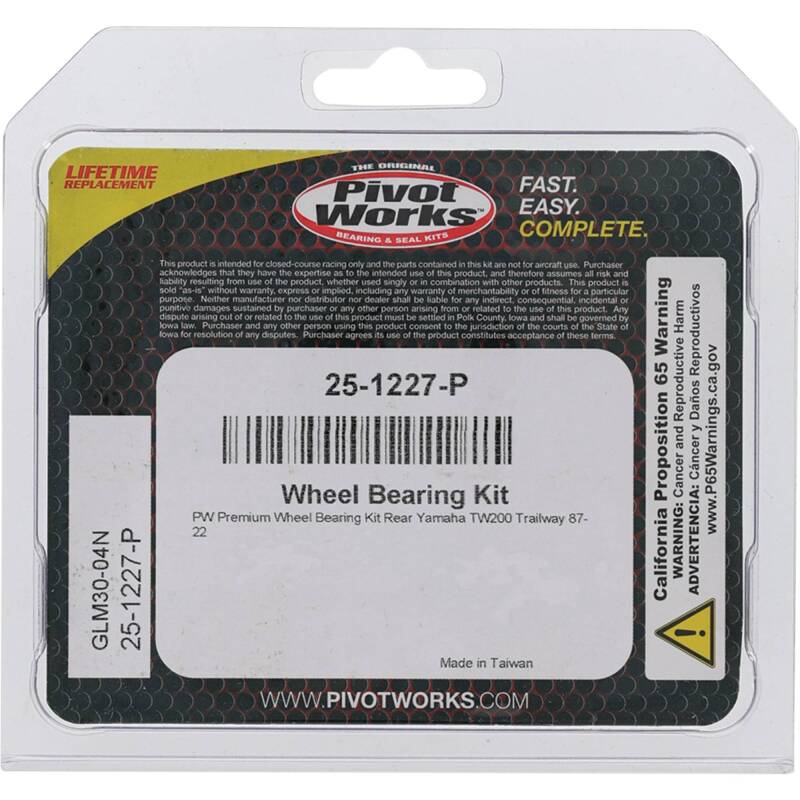 Pivot Works Yamaha Wheel Bearing Kit Premium Bearings 25-1227-P 25-1227-P Photo - Primary