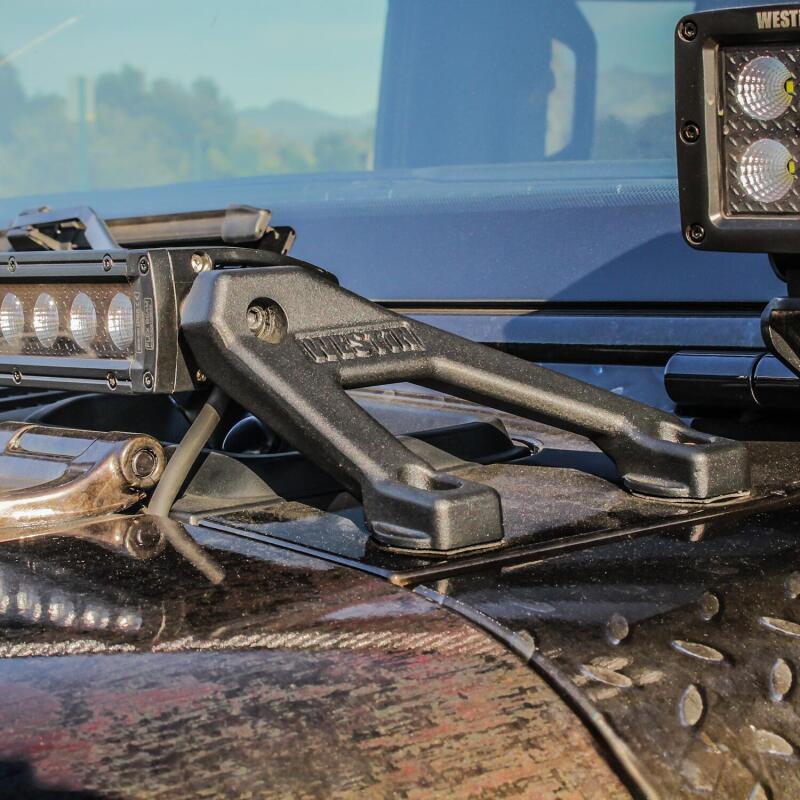 Westin 18-20 Jeep Wrangler / 2020 Gladiator LED Cowl Mount - Textured Black 62-41075 62-41075 Photo - Mounted
