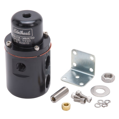 Edelbrock Fuel Pressure Regulator Carbureted 160 GPH 5-10 PSI 3/8In In/Out Returnless Black 174123 174123 Photo - Primary