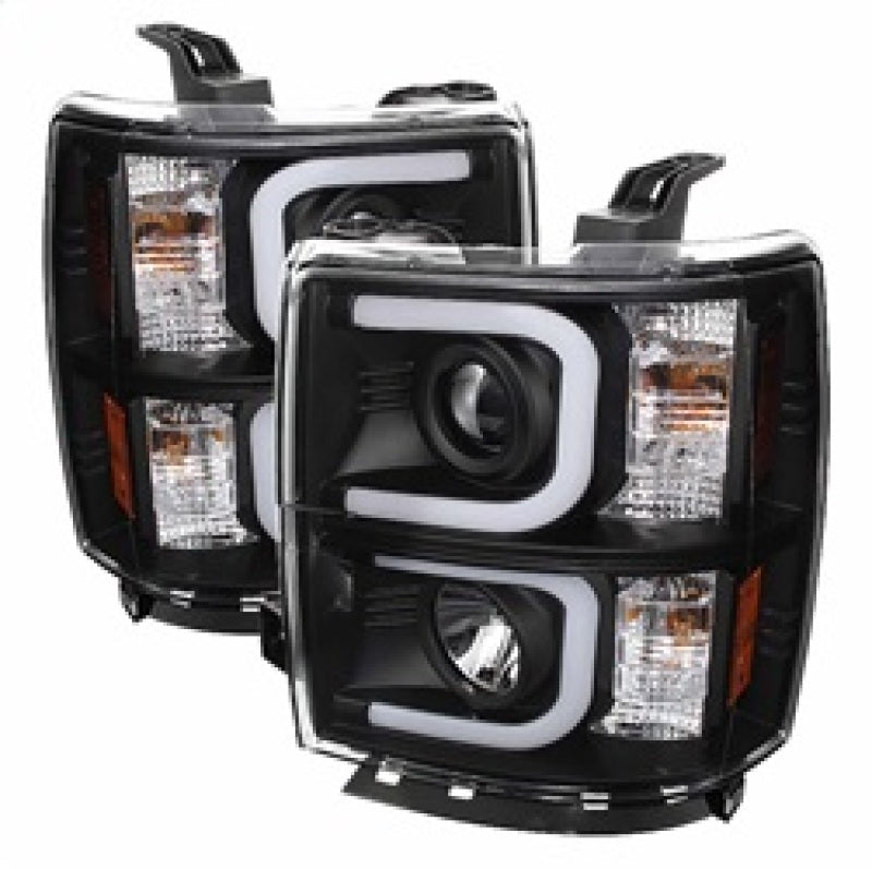 Spyder Chevy Silverado 1500 14-16 Projector Headlights Light Bar DRL Blk PRO-YD-CS14-LBDRL-BK 5079473 5079473 Photo - Primary