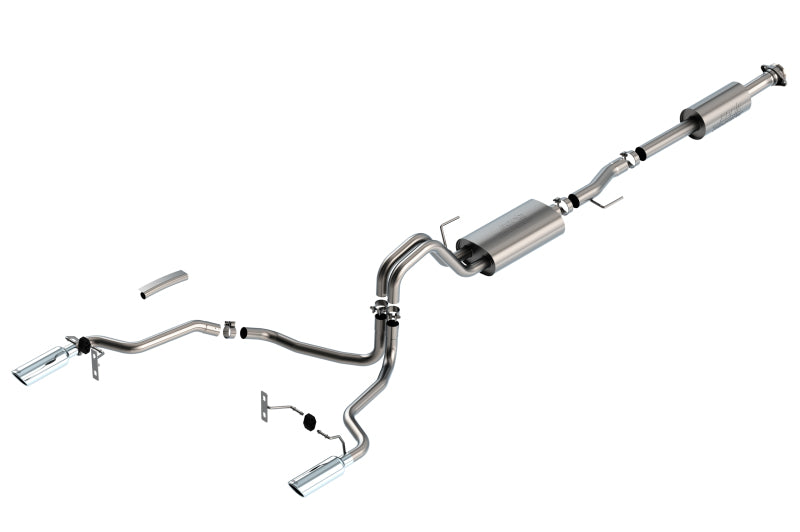 Borla F-150 2021 5.0L 4dr CC SB EC STB Lariat/KR/Platinum/LTD 3/2.25 SRE Cat-Back Touring CHR Tips 140865 140865 Photo - Primary