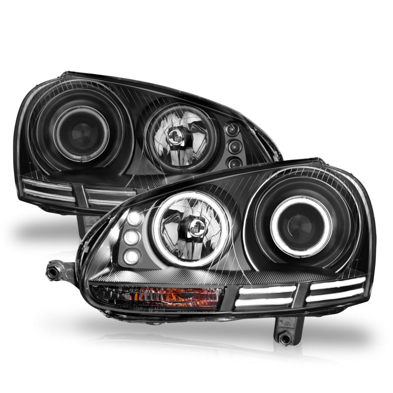 Anzo 2006-2009 Volkswagen Rabbit Projector Headlights w/ Halo Black (CCFL) 121345 Photo - Unmounted