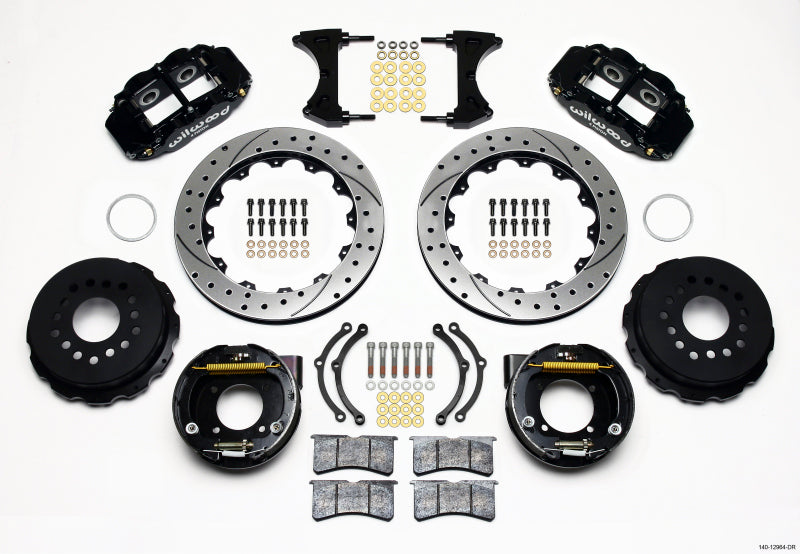 Wilwood FNSL4R Rear P-Brk Kit, 12.88", Drilled, Chevy 12 Bolt w/ C-Clips 140-12964-D Photo - Primary