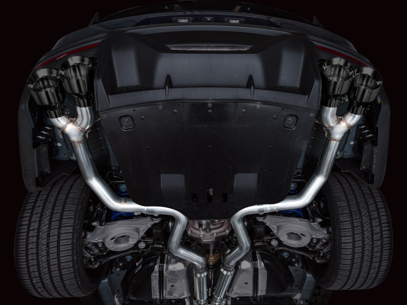 AWE Tuning AWE 2024 Ford Mustang Dark Horse S650 RWD Track Edition Catback Exhaust w/ Quad Diamond Black Tips 3020-43375 3020-43375 Photo - Mounted