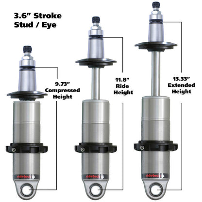 Ridetech HQ Series CoilOver Shock 3.6in Travel 2.5in Coil Eye/Stud Mounting 9.425inx13.025in 24139905 24139905 Photo - Primary