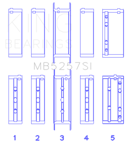 King Engine Bearings General Motors 379/V8 Ohv (Size STDX) Main Bearing Set MB5257SISTDX MB5257SISTDX Photo - Primary