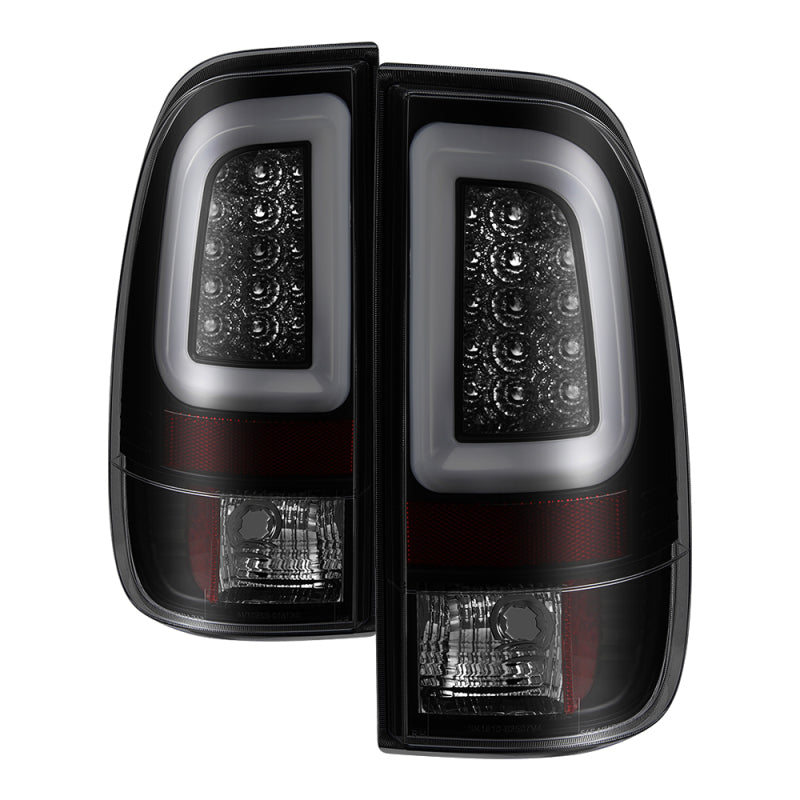 Spyder 08-16 Ford Super Duty F-250 V3 Light Bar LED Tail Lights - Blk Smoke ALT-YD-FS07V3-LBLED-BSM 5084729 5084729 Photo - Primary