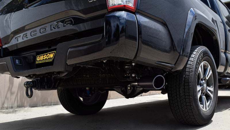 Gibson 16-19 Toyota Tacoma TRD Sport 3.5L 2.5in Cat-Back Single Exhaust - Black Elite 618819B 618819B Photo - Primary