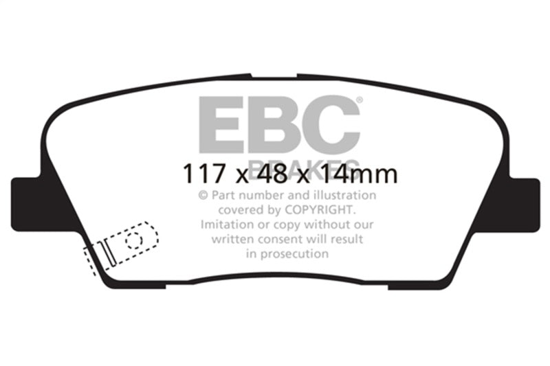 EBC 2009-2016 Hyundai Genesis Coupe 2.0L Turbo Ultimax2 Rear Brake Pads UD1387 UD1387 Photo - Primary