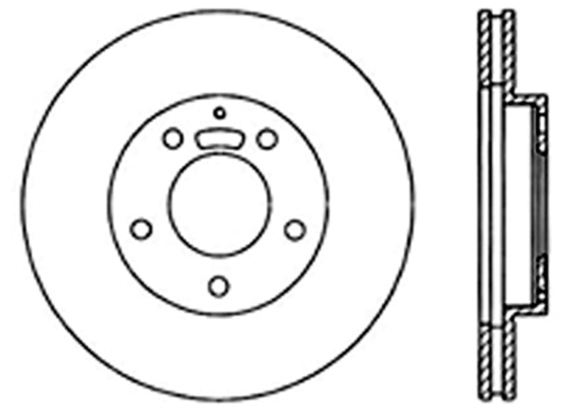 Stoptech Centric Mazda Premium Brake CryoStop Rotor 120.45045CRY 120.45045CRY Technical Drawing