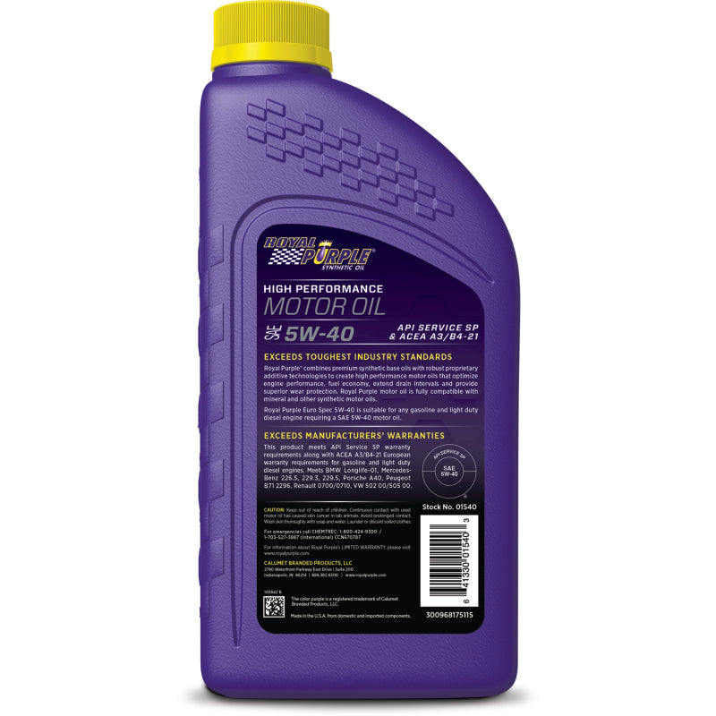 Royal Purple Motor Oil - 5W40 SM - 6 pack 06540 User 1