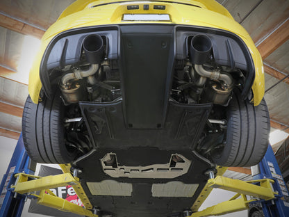 aFe MACHForce XP 2.25in-2.5in 304SS Exhaust Cat-Back Porsche 20-22 Cayman GT4(718) 4.0L - Black Tips 49-36443-B 49-36443-B Photo - Mounted