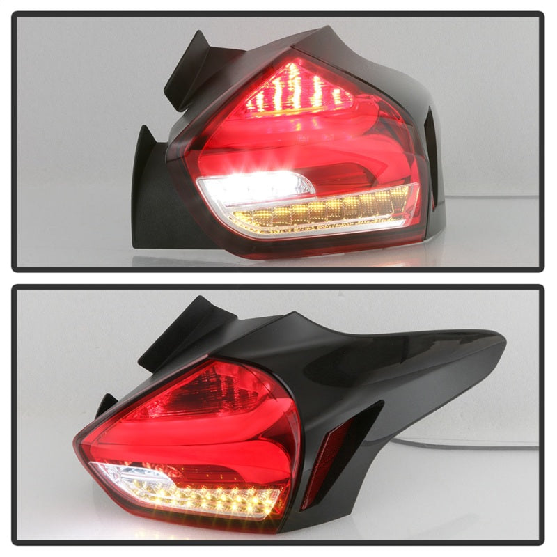 Spyder 15-17 Ford Focus Hatch LED Tail Lights w/Indicator/Reverse - Red Clr (ALT-YD-FF155D-LED-RC) 5085726 5085726 Photo - Unmounted