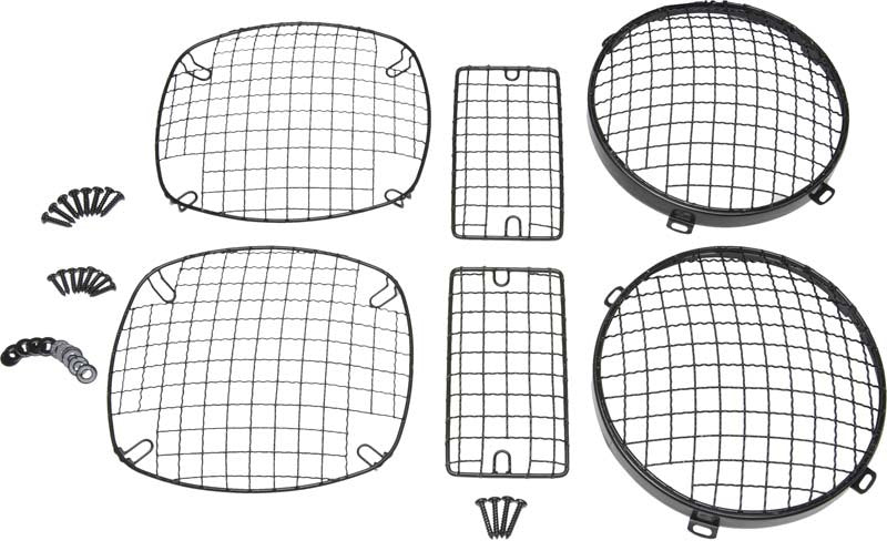 Kentrol 97-06 Jeep Wrangler TJ Wire Mesh Guard Set 6 Pieces - Powdercoat Black 50488 50488 Photo - Primary
