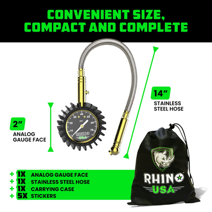 Rhino USA 75 Psi Analog Heavy Duty Tire Pressure Gauge GRLA-GAUGE-75 GRLA-GAUGE-75 User 2