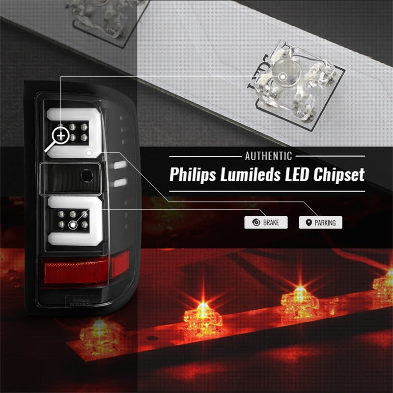 SPYDER Chevy 1500 14-16 Light Bar LED Tail Lights All Blk ALT-YD-CS14-LBLED-BKV2 5085856 5085856 Photo - Unmounted